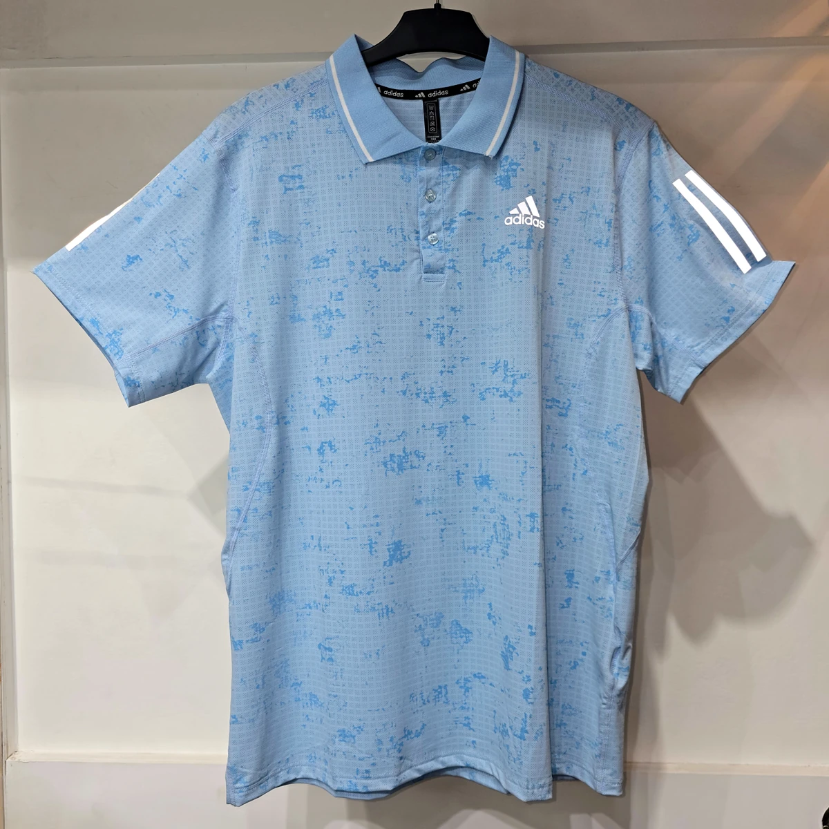 Adidas Polo Shirt – Blue All-Over Graphic Print