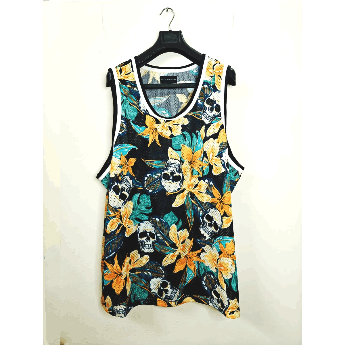 Men’s Floral Skull Printed Tank Top