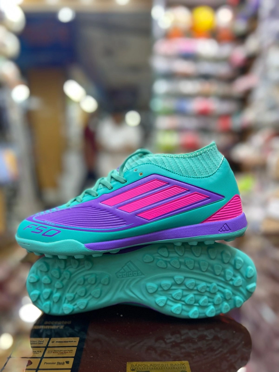 Adidas F50 Teal, Purple & Pink Football Turf Shoes